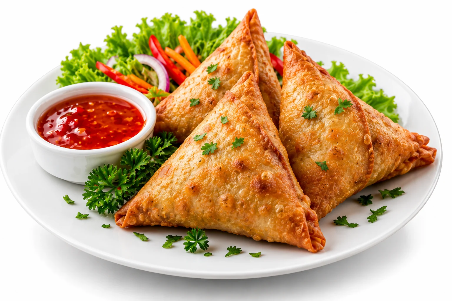 Golden rolls stuffed with seasoned minced meat